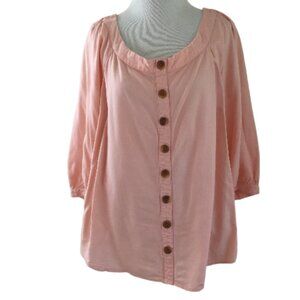 Maeve by Anthropologie Peachy Pink Blouse 10